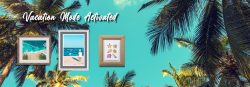 Framed photos of beach scenes
